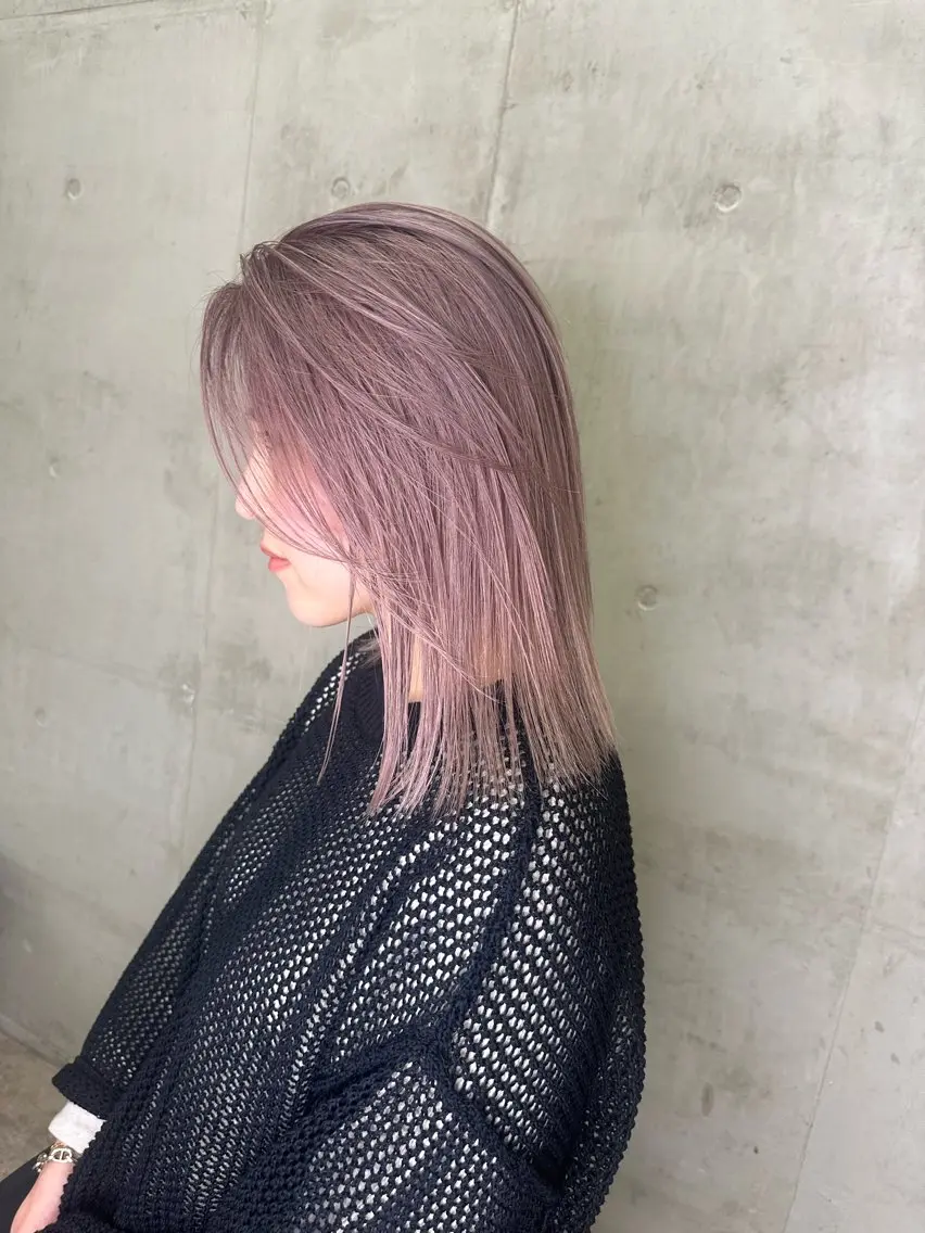 ミディアム カラー グレージュ ラベンダーカラー ラベンダーグレージュ ラベンダーグレー ヘアカラー トリートメント カットモデル募集中 ／HARUKA🎀のヘアスタイル