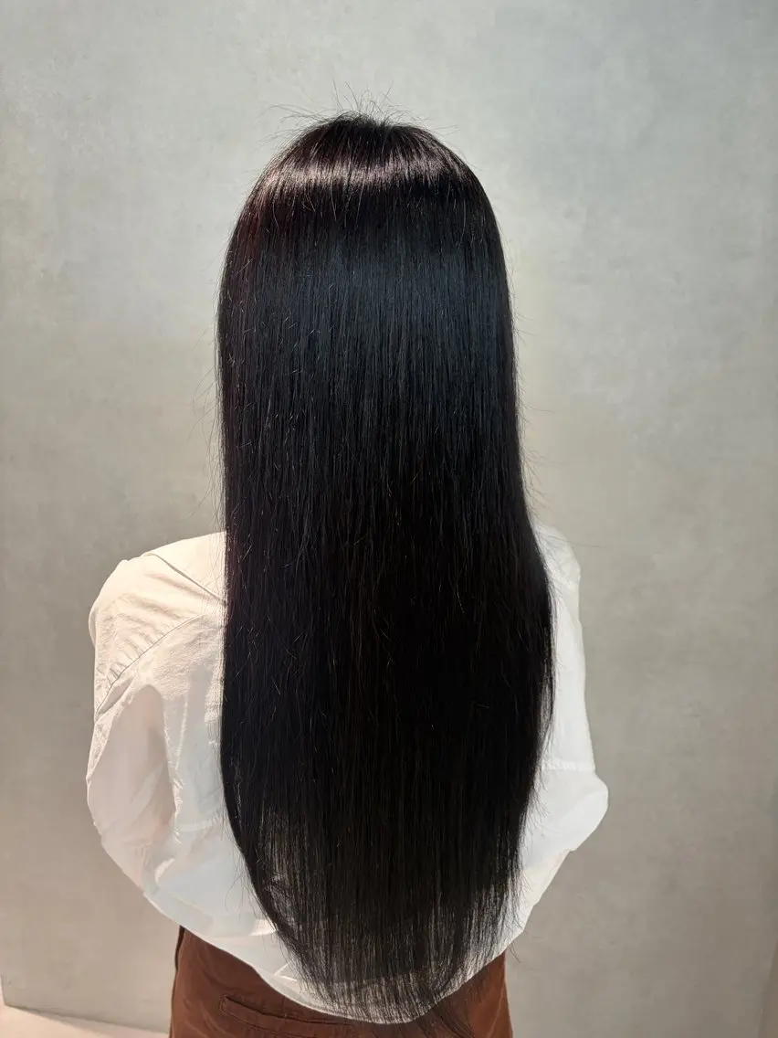 ロング カラー 黒髪 ブルーカラー ブルーブラック Sakura 𓂃𓈒𓂂𓏸🌸のヘアスタイル