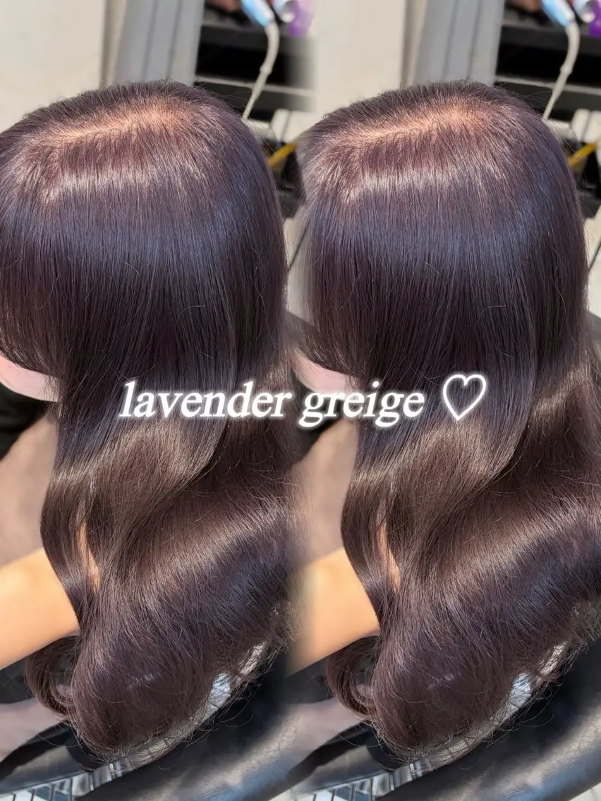 ロング カラー グレージュ ラベンダーカラー ラベンダーグレージュ ラベンダーグレー ヘアカラー トリートメント 韓国レイヤー×モテ髪 /MITSUKI🤍のヘアスタイル