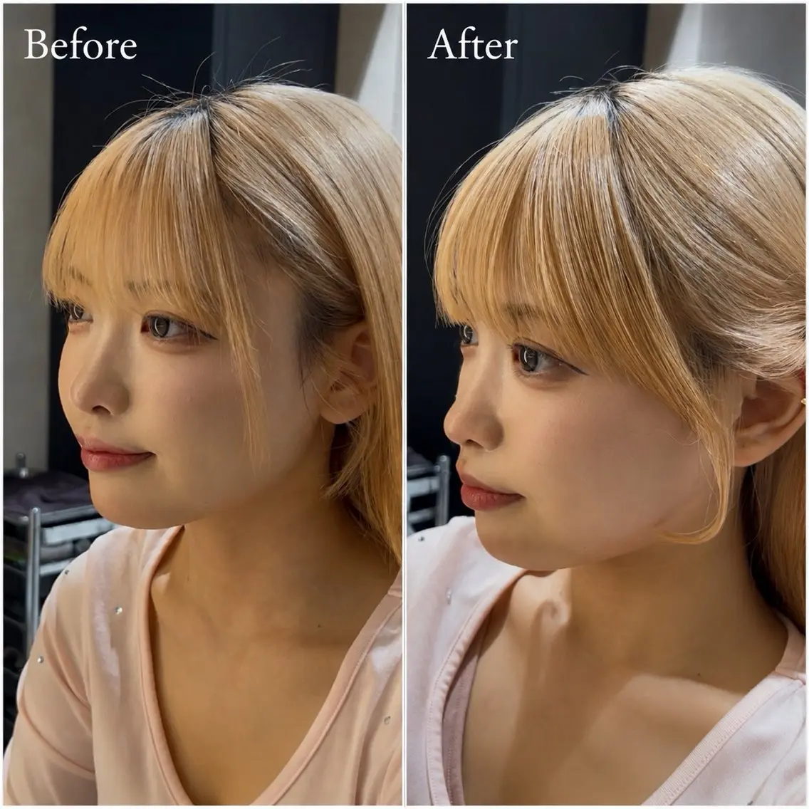 ロング カラー 小顔カット カット ヘアカラー トリートメント 盛れる顔まわりカット 髪質改善/渋谷/れんのヘアスタイル