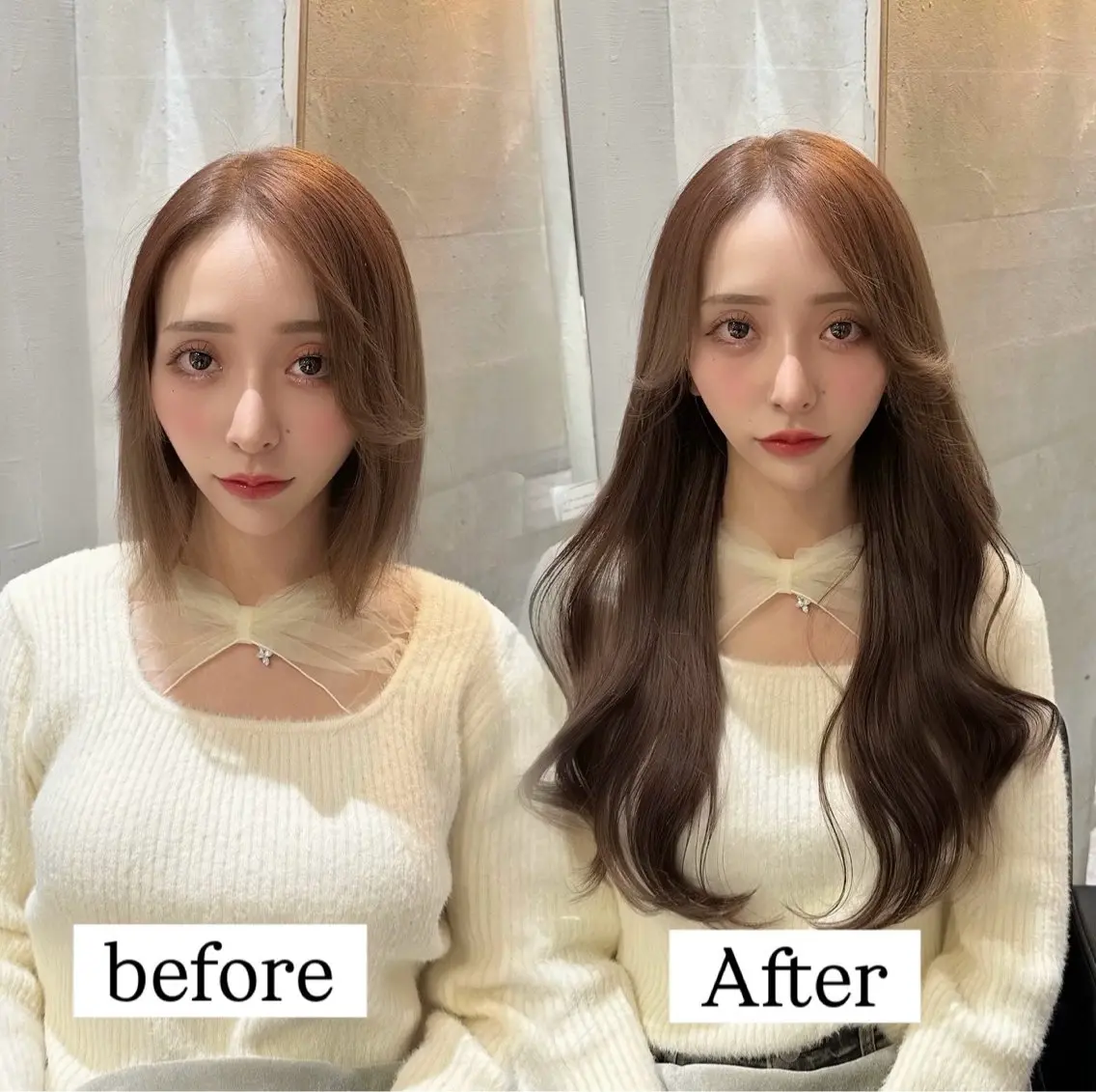 ロング ボブ エクステ 韓国風ヘア ロング カット ヘアカラー トリートメント エクステ 💎韓国レイヤー ×エクステゆうま💎のヘアスタイル
