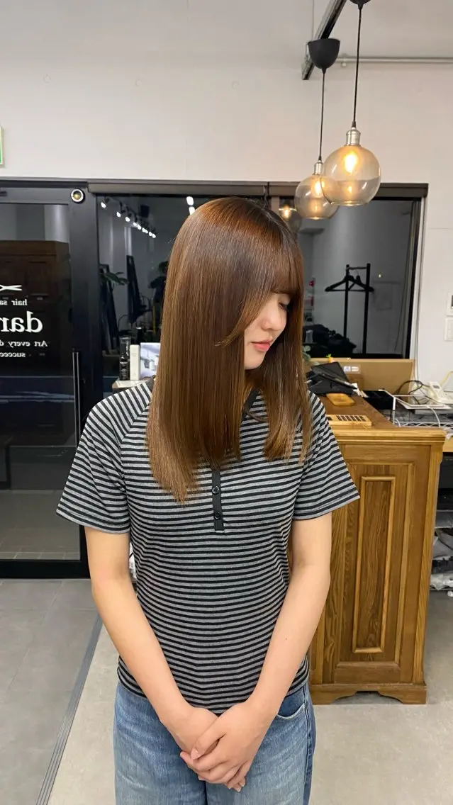 セミロング 縮毛矯正 トリートメント 太田 すず香のヘアスタイル