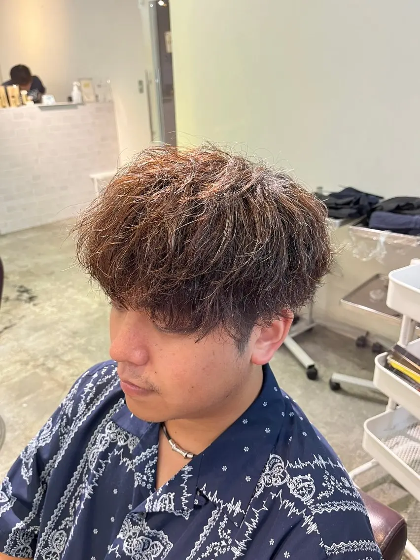 メンズ カット パーマ フェザーパーマ🌙 毛流れ yuzukiのヘアスタイル