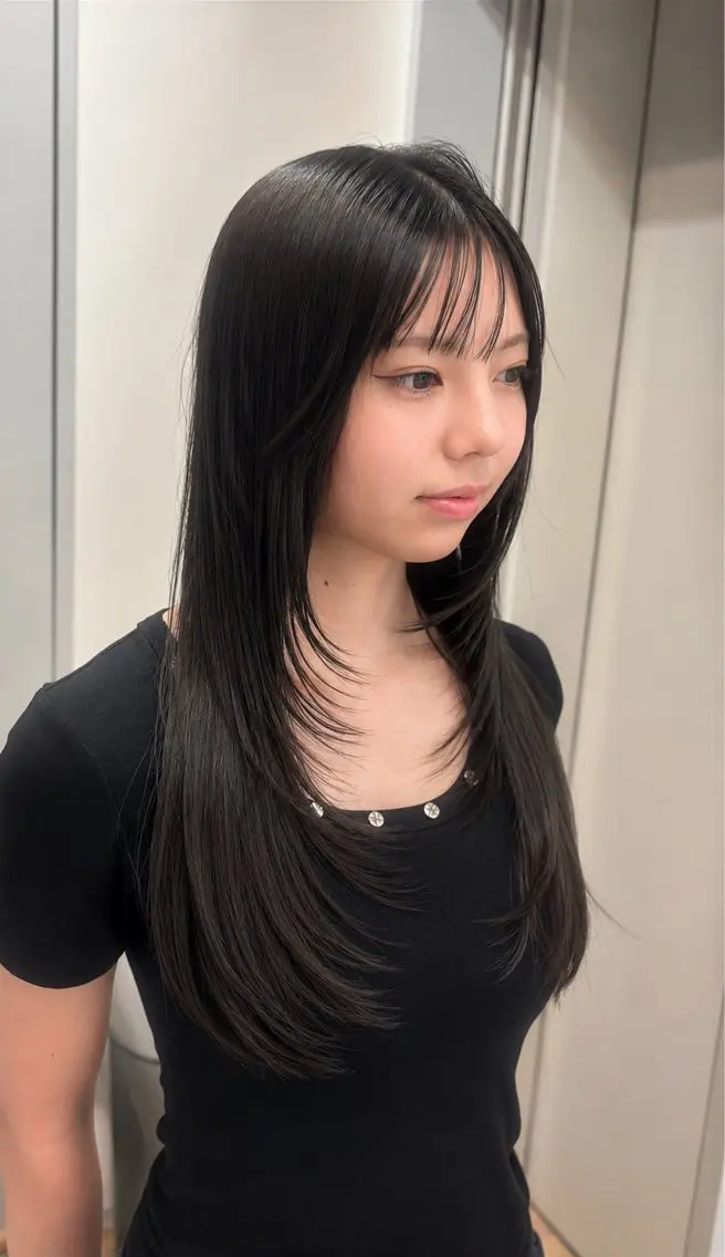 ロング カット 韓国レイヤー艶カラー ブリーチ otohaのヘアスタイル