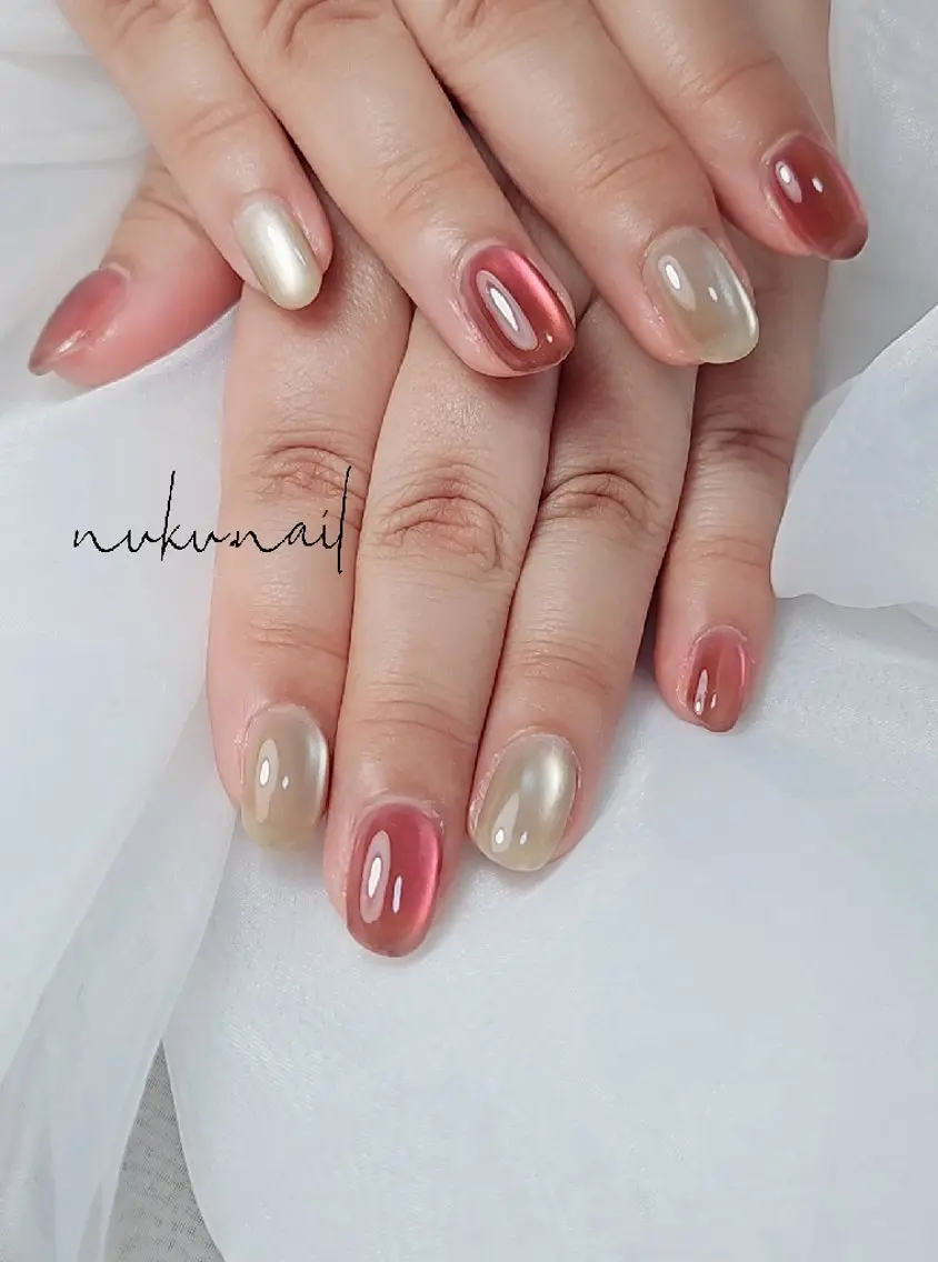 ネイル マグネットネイル マグネットワンカラー ワンカラーネイル nuku.nail 　namiのネイルデザイン