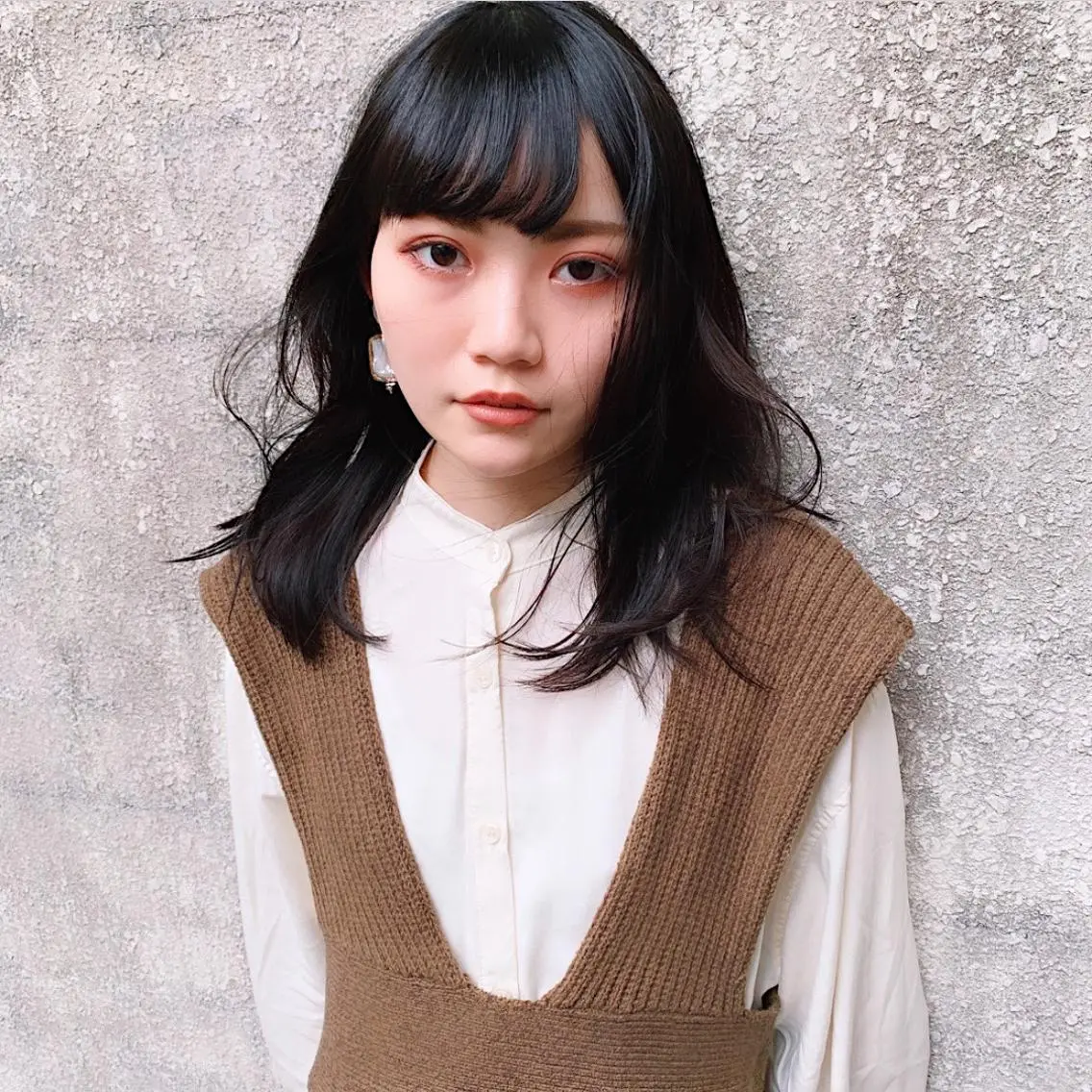セミロング カラー 中川 竜誠のヘアスタイル