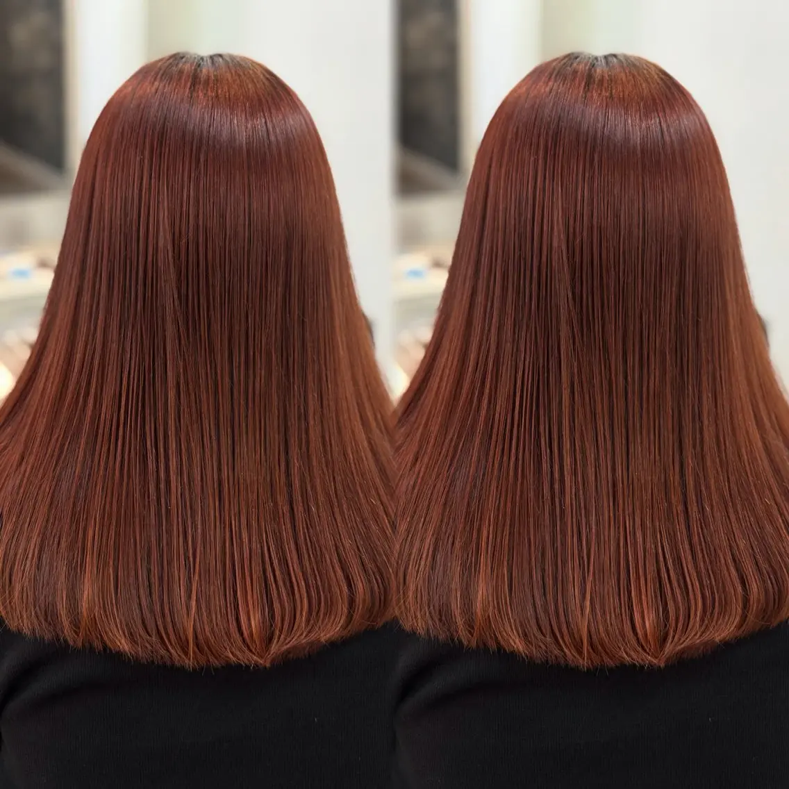 ミディアム カラー ブラウンカラー オレンジ オレンジブラウン 似合わせカット ヘアカラー 🐈‍⬛momo🐾 ダブルカラーのヘアスタイル