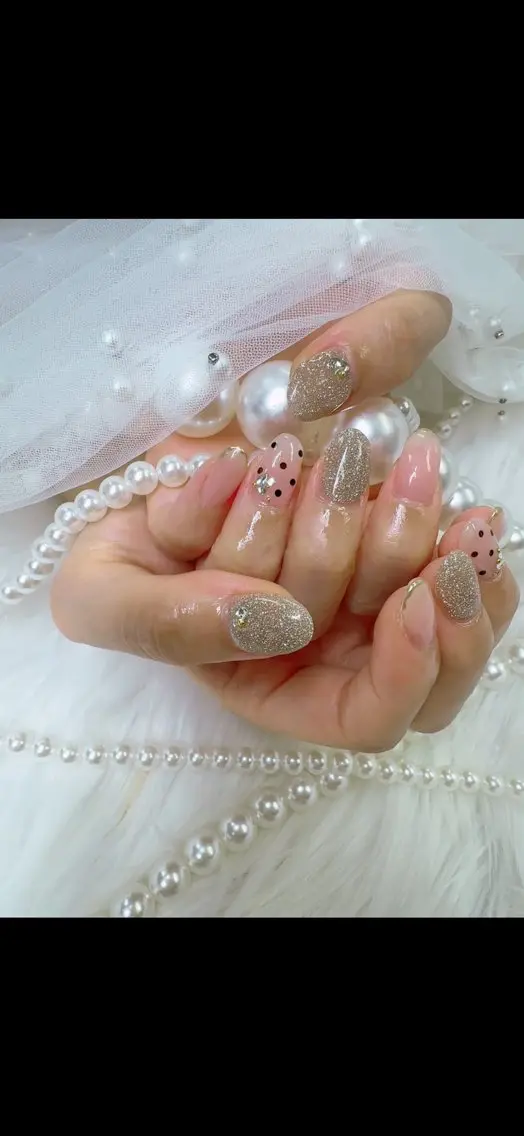 ネイル アートネイル べっ甲ネイル ボルドー ドット フットネイル ハンドネイル Queeens nailのネイルデザイン