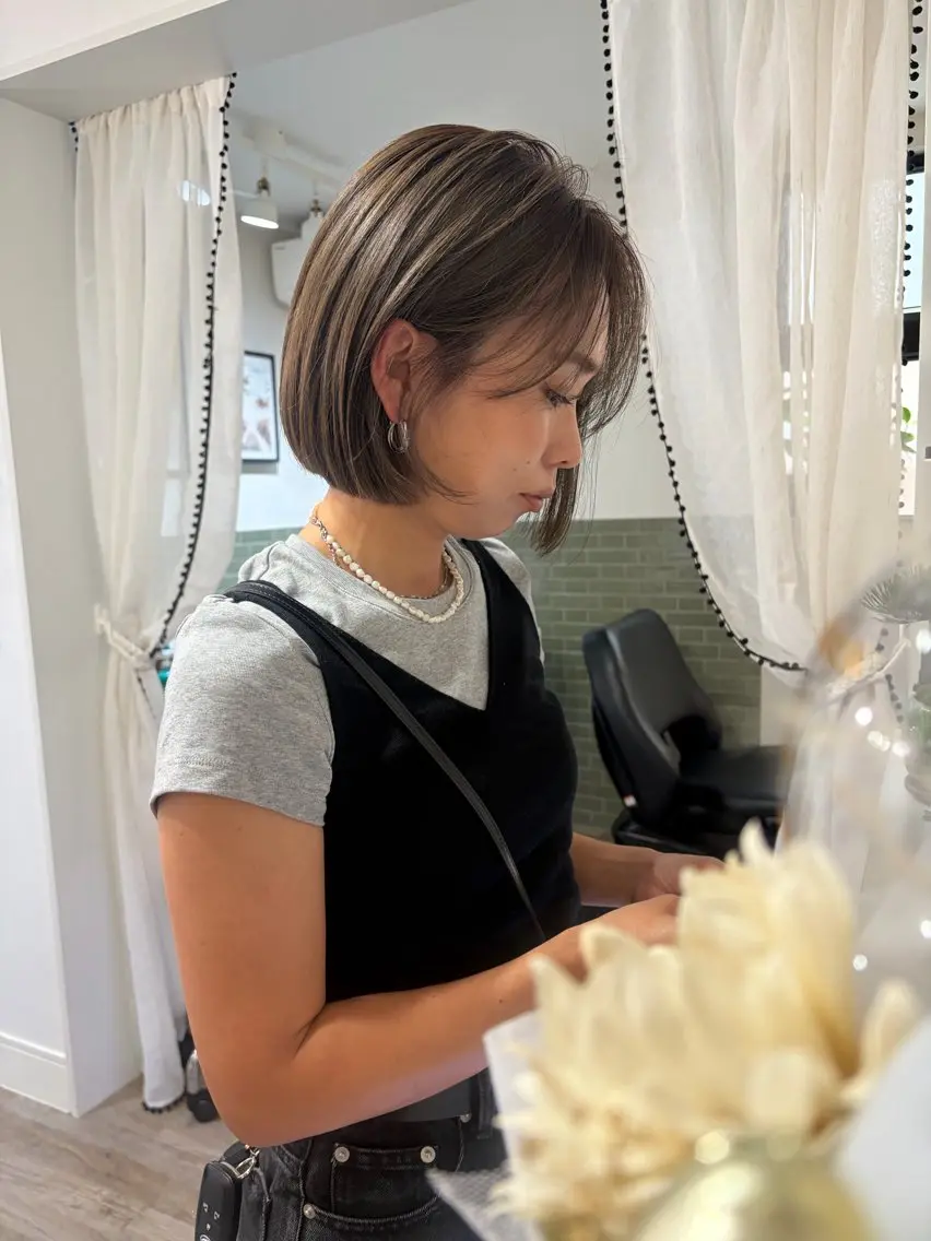 透明感ケアブリーチダブルカラー🌿(色持ちトリートメント入り)+カット|新規20%OFFの写真