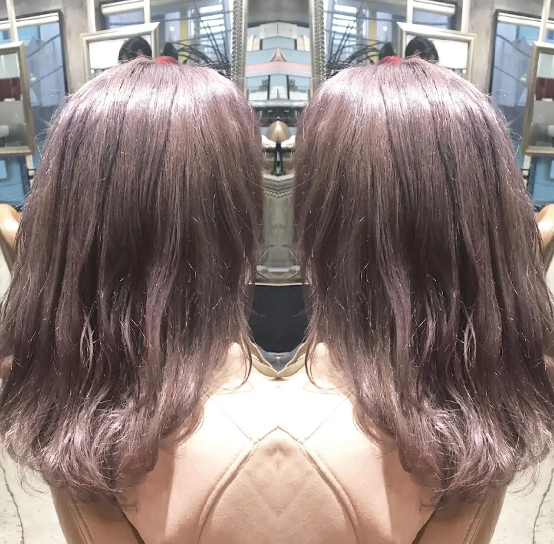 セミロング カラー パーマ ヘアアレンジ メンズ キッズ ネイル マツエク・マツパ ラベンダーカラー サロンドミルク 原宿のヘアスタイル