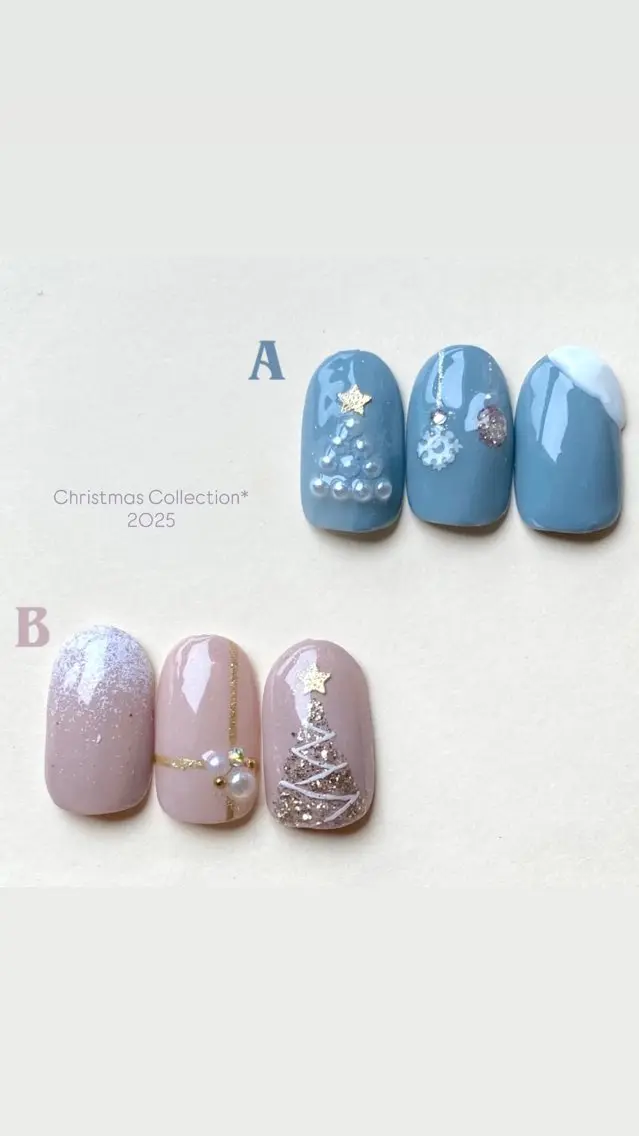 【クリスマス 定額デザイン】先着3名様 今回特別価格!予約時にABどちらかをお伝え下さい(カラーチェンジ可)オフ¥500の写真