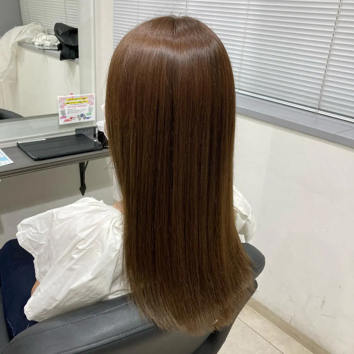 ロング カラー ベージュカラー ミルクティーベージュ ヘアカラー トリートメント ピンクカラー🎀 米津 美佑のヘアスタイル