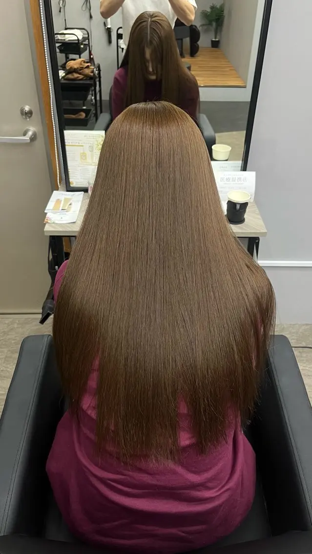 ロング 縮毛矯正 ヘアカラー vim hair きょうやのヘアスタイル