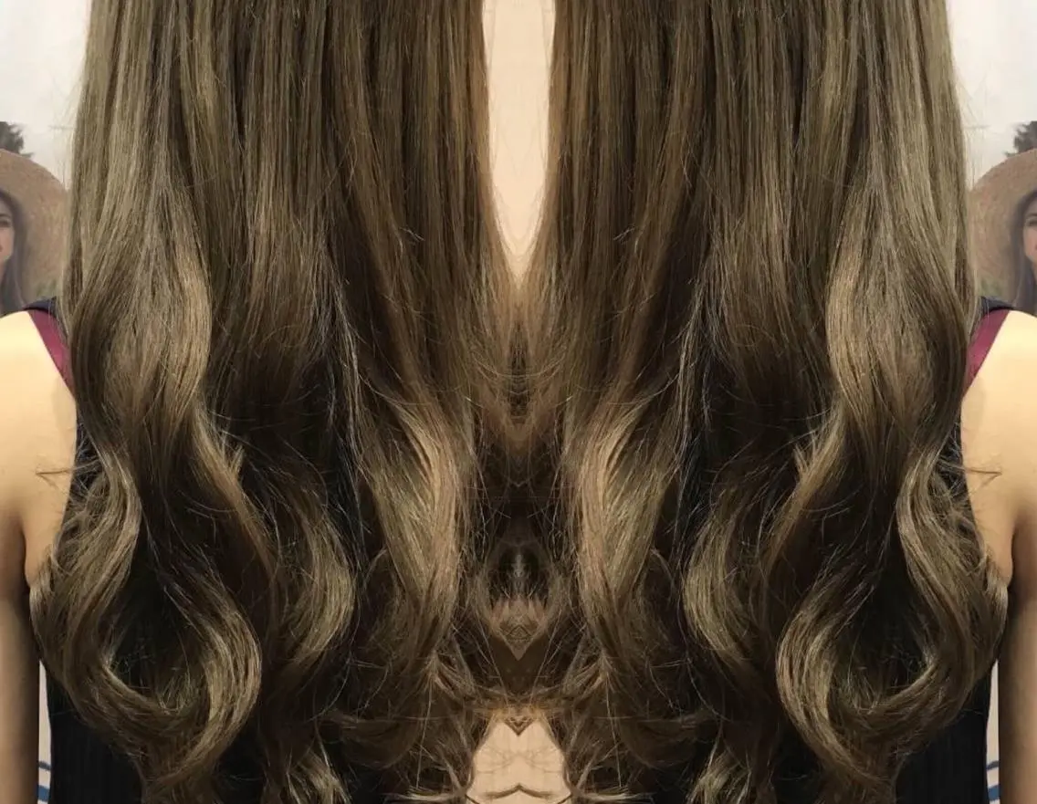 ロング パーマ チビ編み込みエクステ シールEXどぅ〜すのヘアスタイル