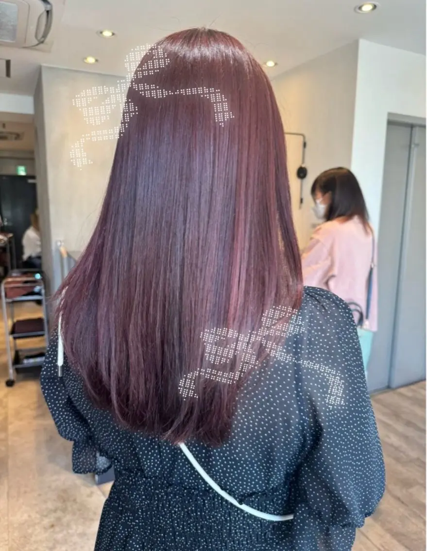 ロング カラー ピンクカラー over hair 池袋　yuriaのヘアスタイル