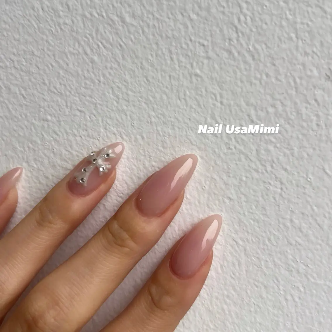 ネイル アートネイル ジェルネイル パラジェル ピンク ハンドネイル 本町ネイルNail UsaMimiのネイルデザイン
