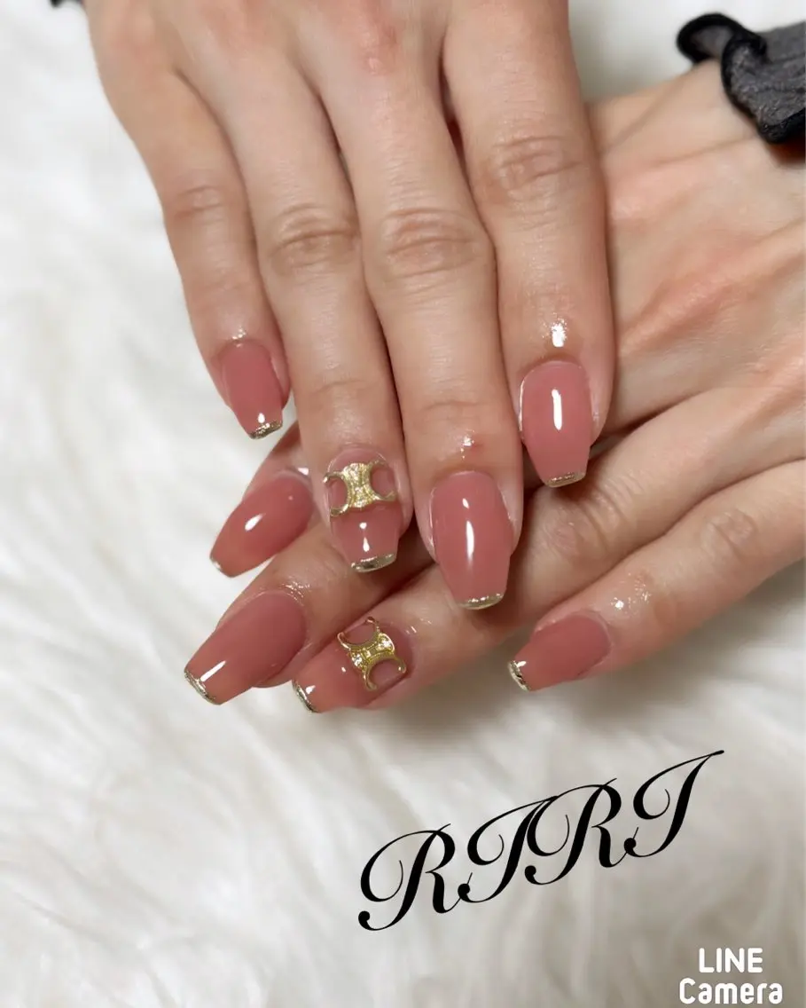 ネイル フレンチネイル ジェルネイル ガラスフレンチ キラキラネイル ピンク riri オーナーのネイルデザイン