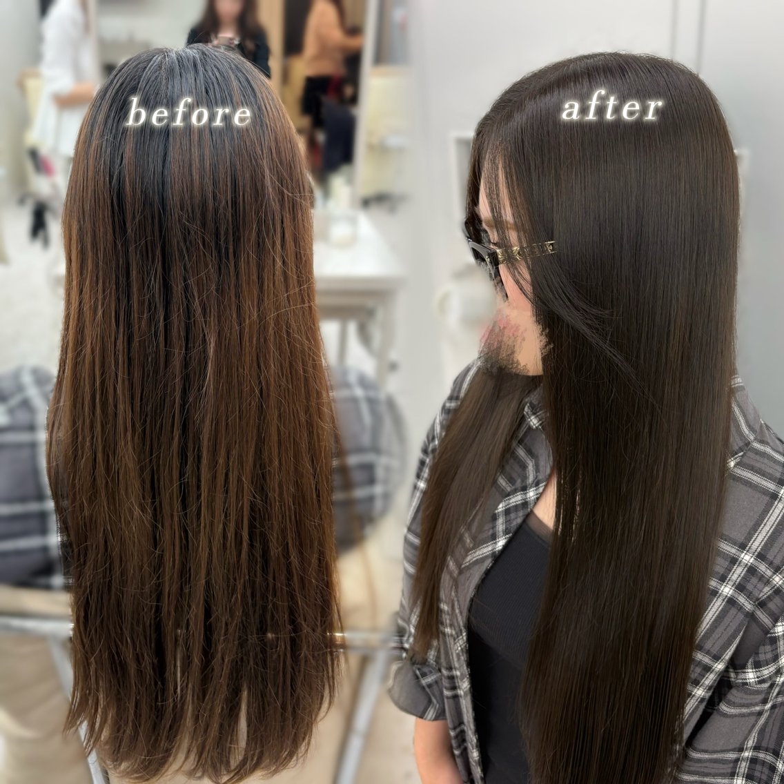 カラー 透明感カラー オレンジ ヘアカラー トリートメント カラー・髪質改善🫧 COCO  ほのかのヘアスタイル