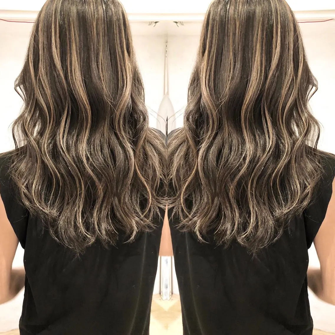 セミロング カラー タナカ タクヤのヘアスタイル