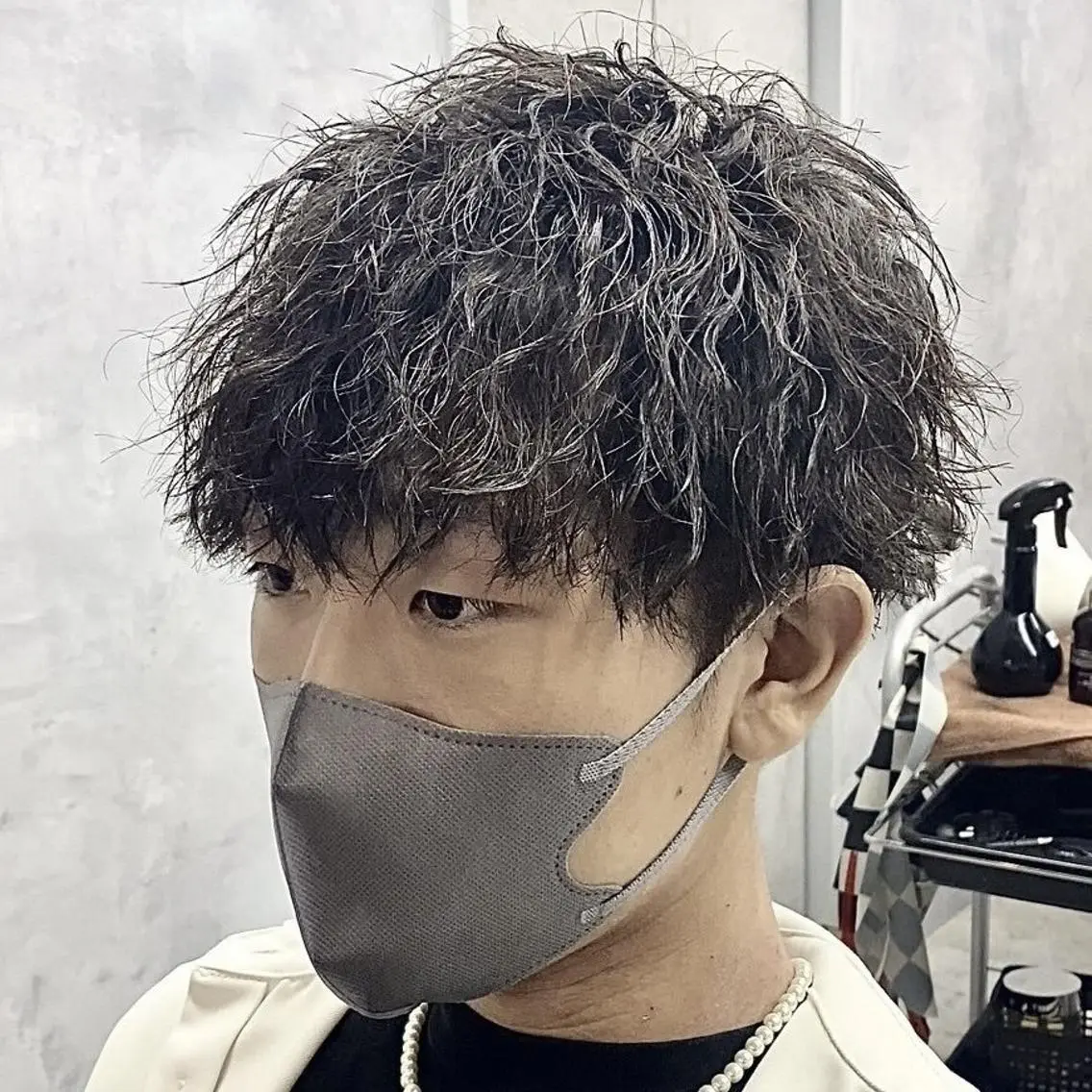 ショート パーマ メンズ カット パーマ Mens salon ANDYのヘアスタイル