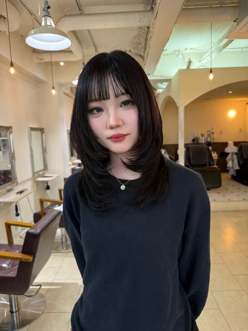 ロング ヘアカラー Maho/海外 レイヤー/ハッシュのヘアスタイル