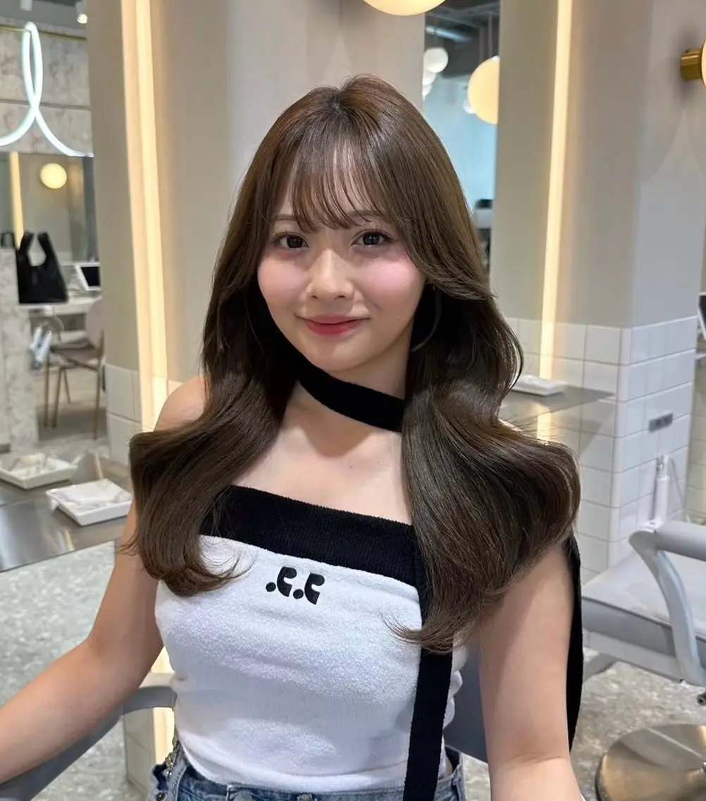 ロング ヘアセット 韓国トレンド💓 阿部あんじゅのヘアスタイル