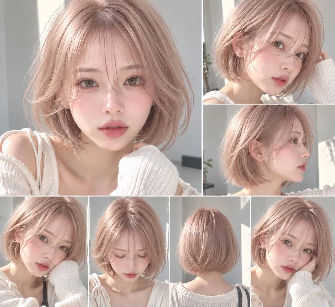 カラー ボブ 小川 萌瑚のヘアスタイル