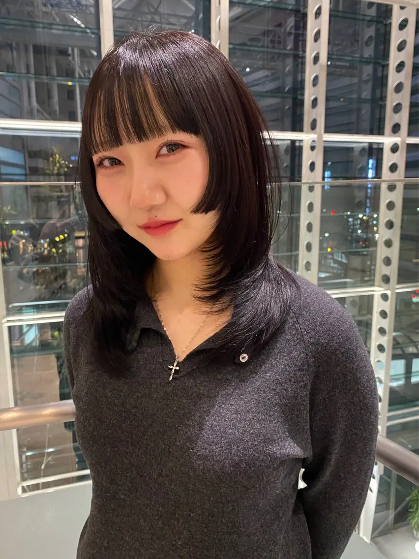 ミディアム カラー 透明感カラー カット ヘアカラー トリートメント mai / linoah˚✧のヘアスタイル