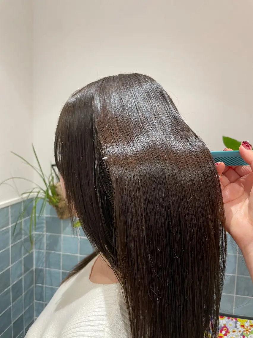 ミディアム カラー ミディアムパーマ ベージュカラー ヘアカラー 🕊髪質改善 ストレート🕊まいのヘアスタイル