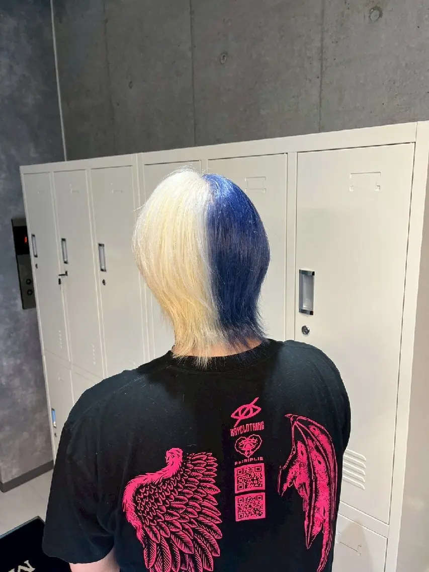 メンズ カラー 地雷系🎀ハイトーン 💙荒川結星のヘアスタイル