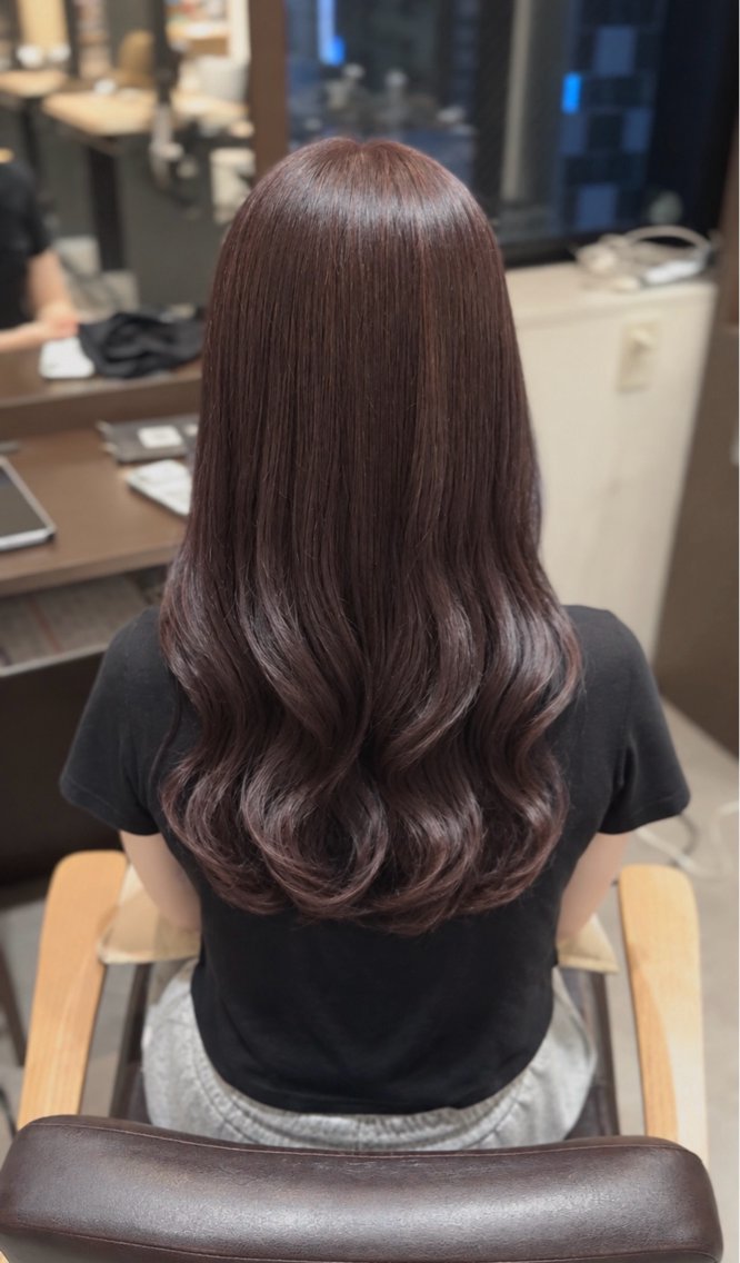 ロング ピンクブラウン ヘアカラー 艶髪・美髪ケア🫧 表参道/MAYU🪽のヘアスタイル