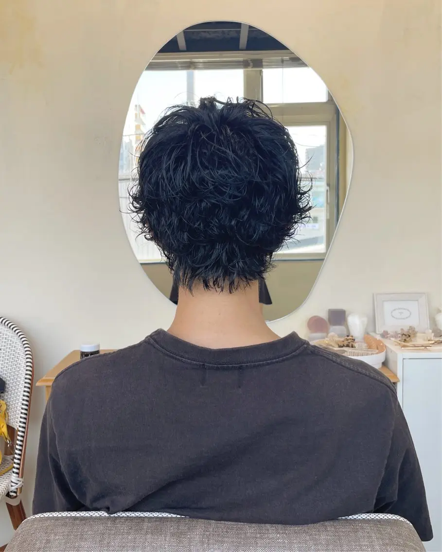 パーマ メンズ 🍋透け感カラー🍃 オリーブ🍐Kahoのヘアスタイル