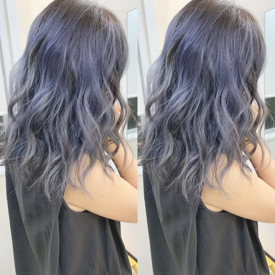 セミロング パープルカラー レイヤーカット H (エイチ) 烏丸御池店のヘアスタイル
