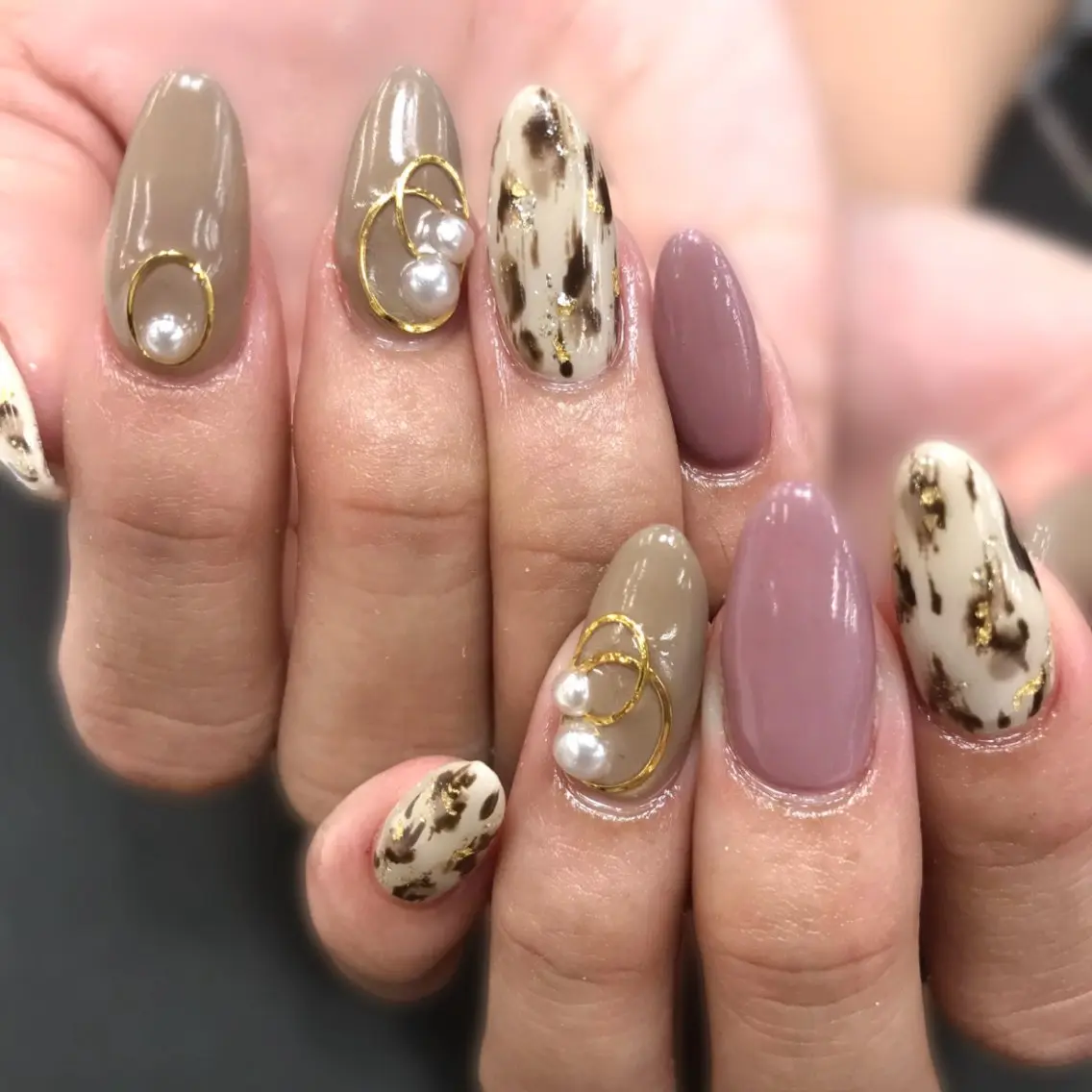 ネイル アニマル柄 ジェルネイル ハンドネイル NAIL MOONのネイルデザイン