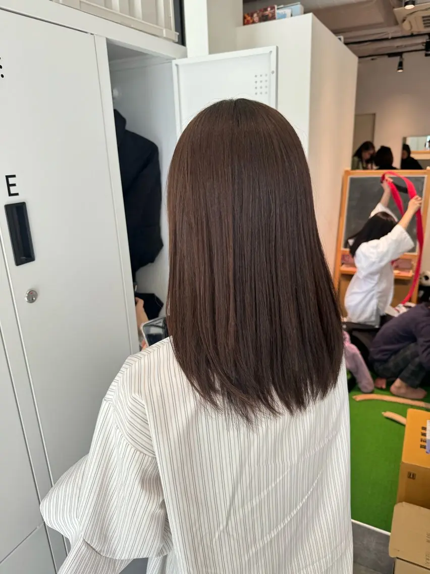 セミロング カラー ブラウンカラー オリーブブラウン オスズ 🎀´-のヘアスタイル