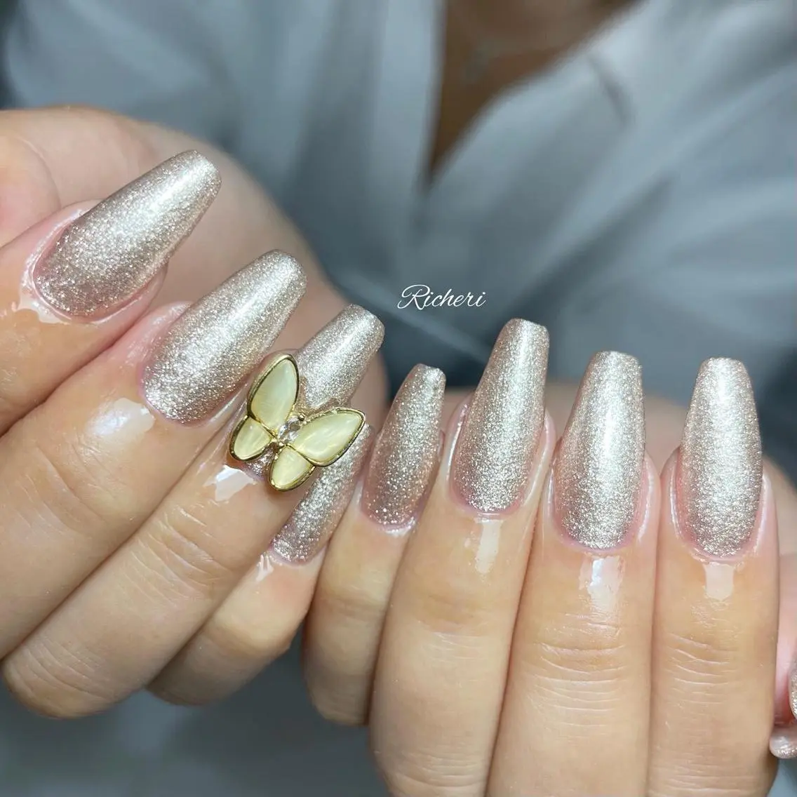 ロング ネイル 韓国風ヘア ロング アートネイル フレンチネイル ジェルネイル richeri beautyのその他イメージ