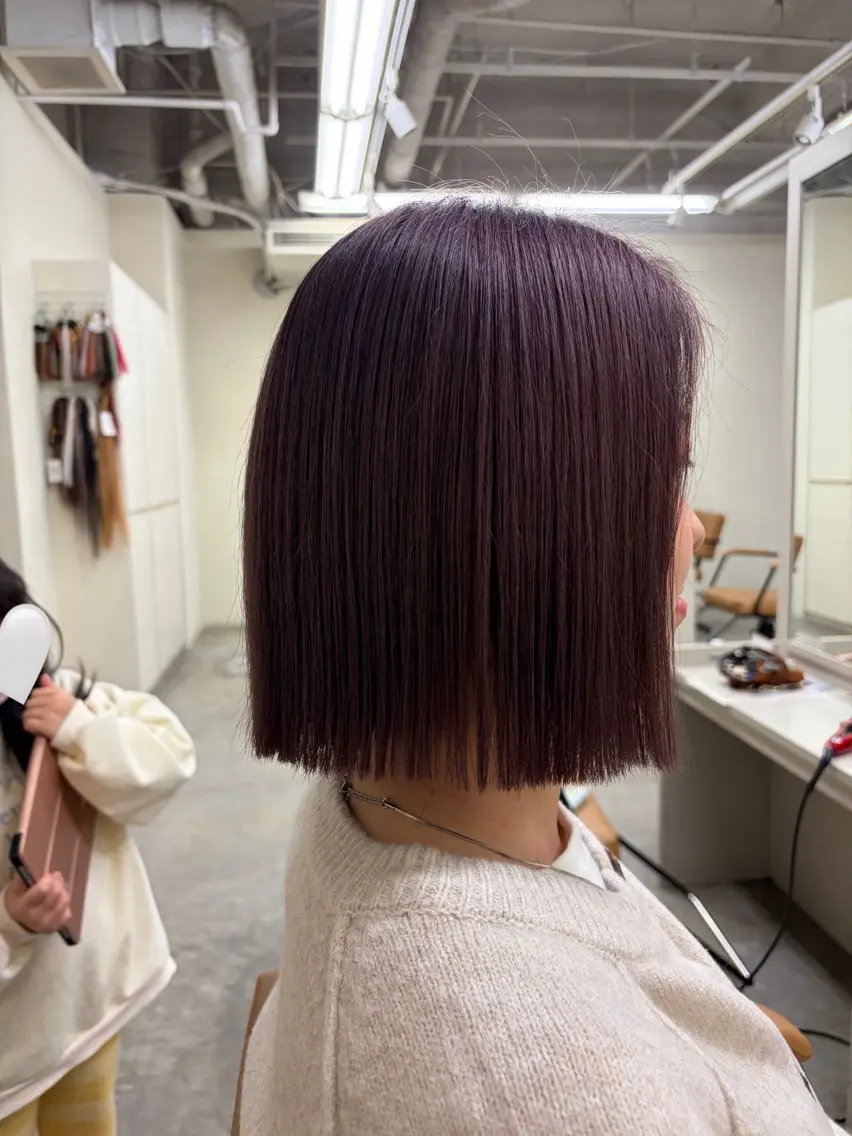 ショート カラー ラベンダーカラー ピンクカラー ピンクラベンダー ボブ ヘアカラー 【GENIC by Nogio】 Rinのヘアスタイル