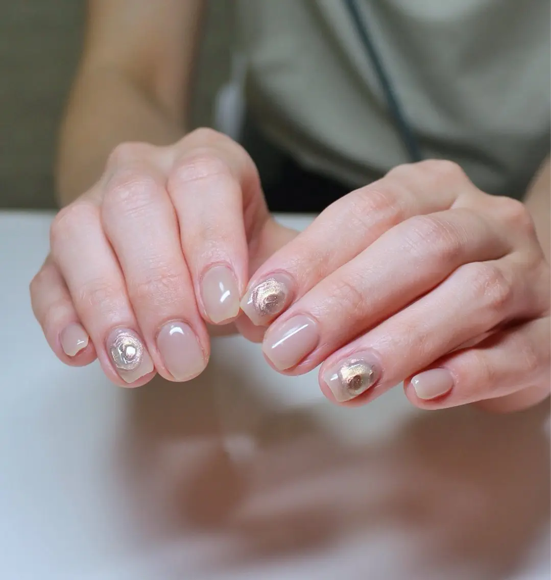 ネイル マグネットネイル ニュアンスネイル ワンカラーネイル シンプルネイル ハンドネイル Baku Nailsのネイルデザイン