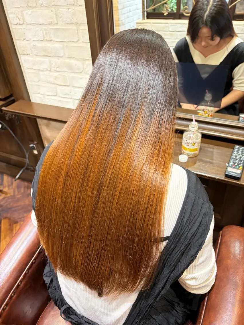 ロング カット 縮毛矯正 せきや こころのヘアスタイル