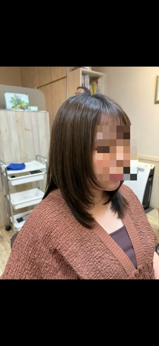 ミディアム 顔周りカット レイヤーカット カット 山田 美月のヘアスタイル