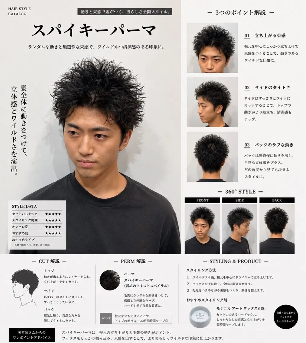 ショート パーマ ✂️メンズサロン✂️ SHINE✨浅野士稀のヘアスタイル