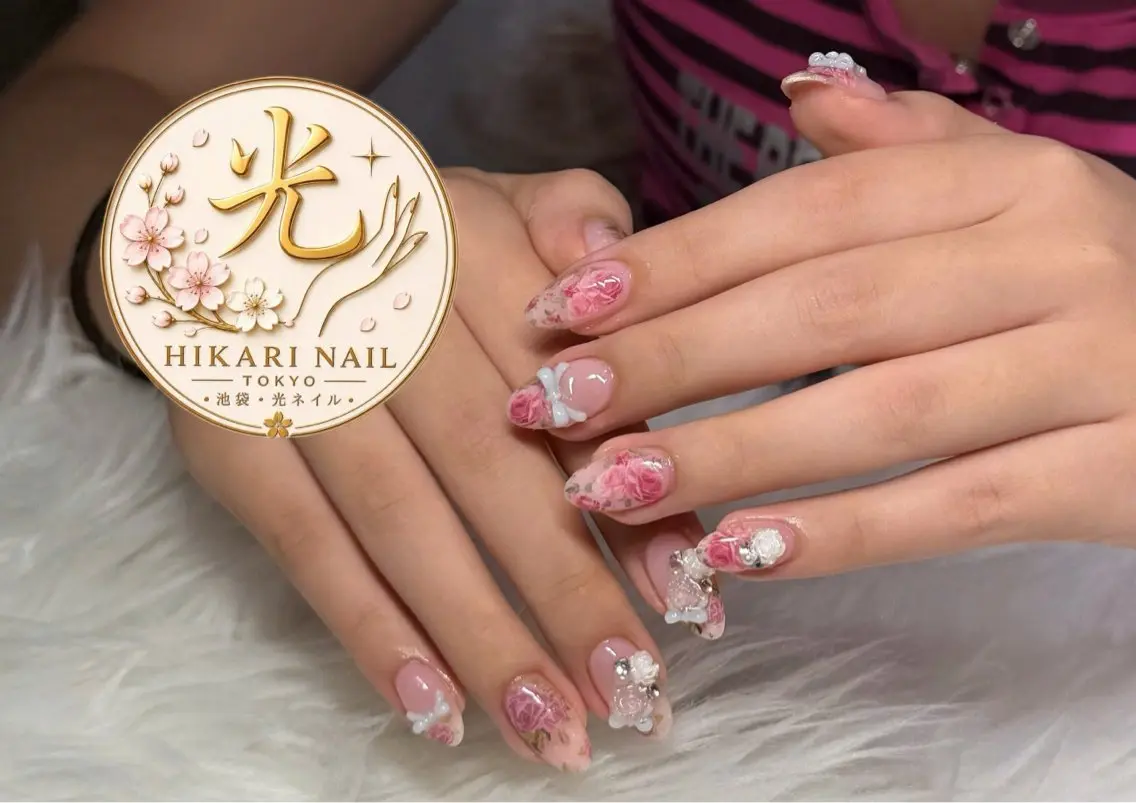 ネイル チークネイル 長さ出し フレンチネイル ガーリー ハロウィン ハンドネイル HikariNail Ikebukuroのネイルデザイン