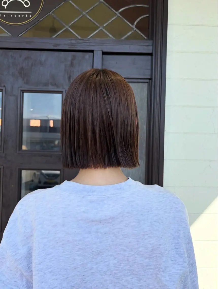 ショート パーマ ボブ 髪質改善 ストレートパーマ カット ヘアカラー 縮毛矯正 トリートメント 江原 彩華のヘアスタイル