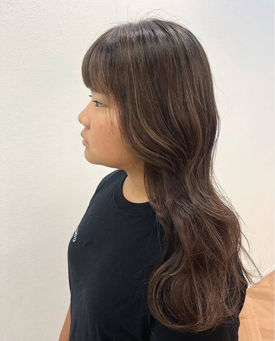 ロング カラー カット ヘアカラー 山神 あんじのヘアスタイル