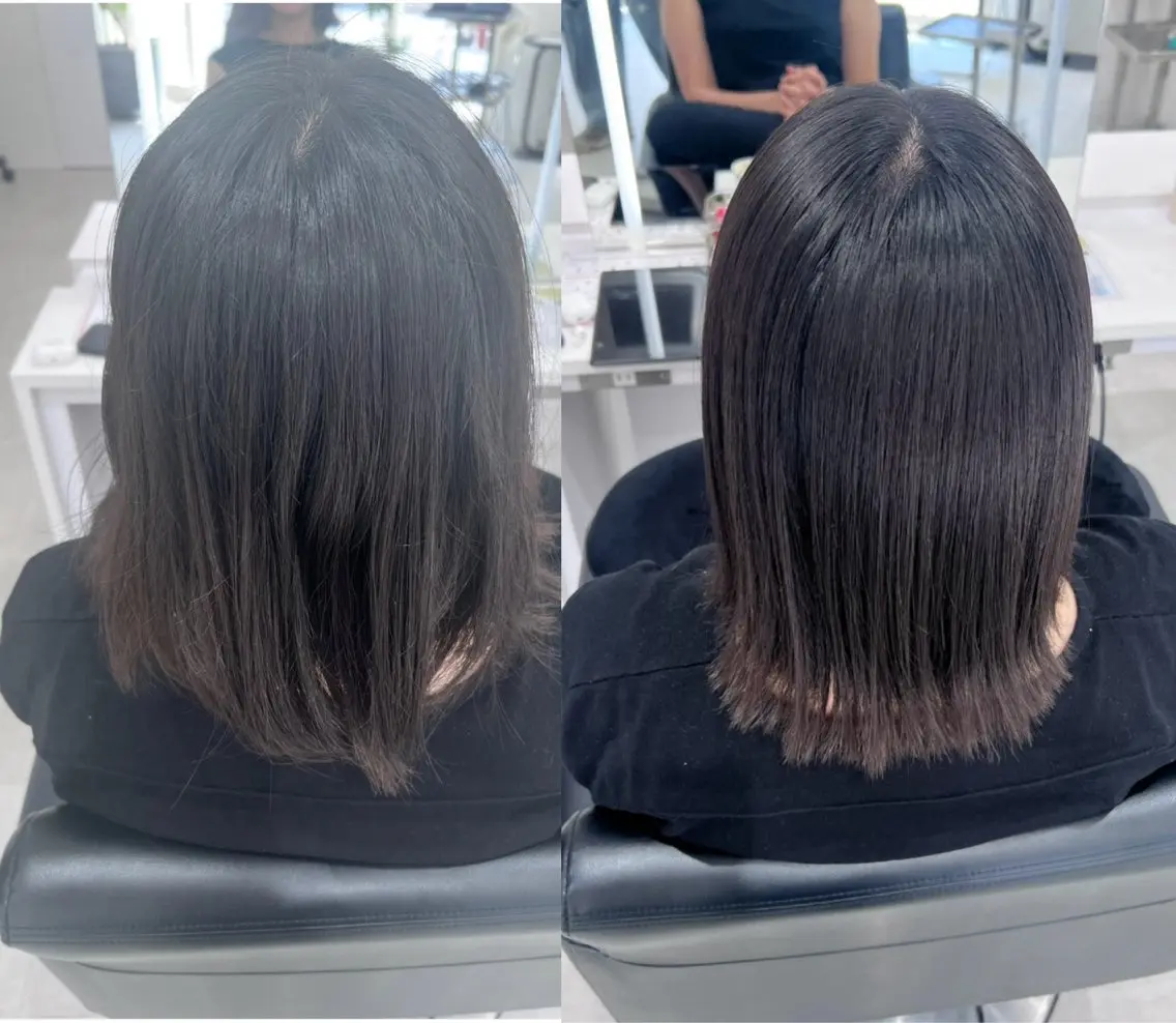 ミディアム パーマ 縮毛矯正 トリートメント ヘッドスパ ヘアセット 🖤:抜け感×大人 スタイル/Aoiのヘアスタイル