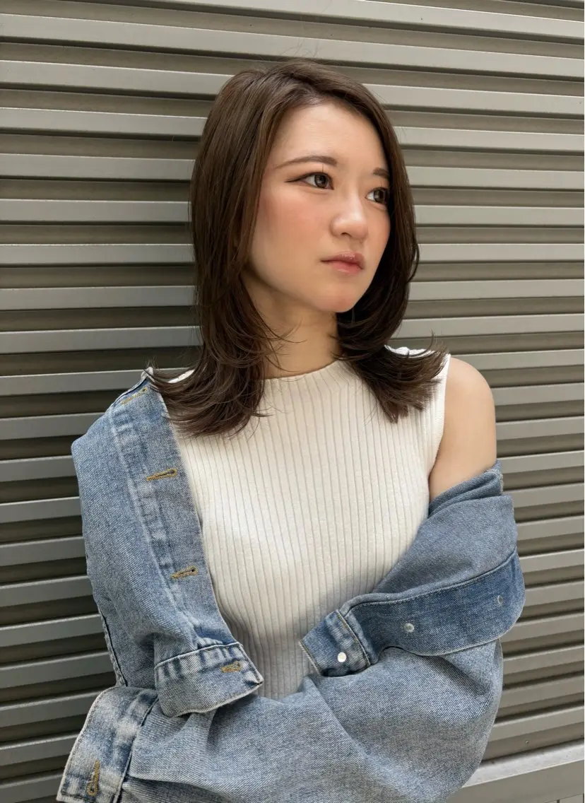 ミディアム カラー カット ヘアカラー THIRDSHOP tomoeのヘアスタイル