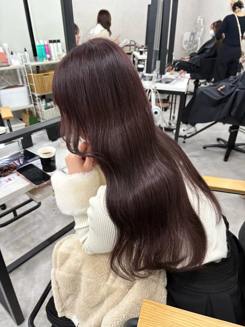ロング カラー ラベンダーカラー ラベンダーピンク ピンクカラー カット ヘアカラー トリートメント 盛れる顔まわり✨🎀 レイヤー別所好葉のヘアスタイル