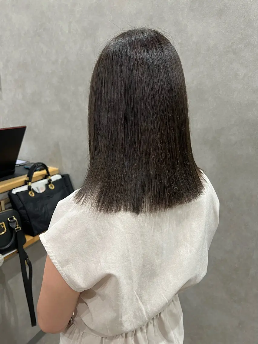 ミディアム カラー グレージュ ヘアカラー トリートメント 🎀🕊RION 🩰のヘアスタイル
