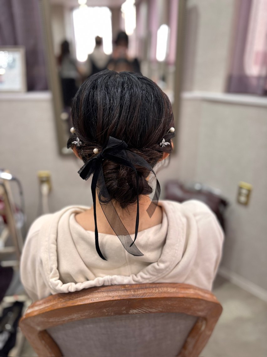 ミディアム ヘアアレンジ ヘアセット 🫧aika/大宮 /暖色/レイヤー🫧のヘアスタイル