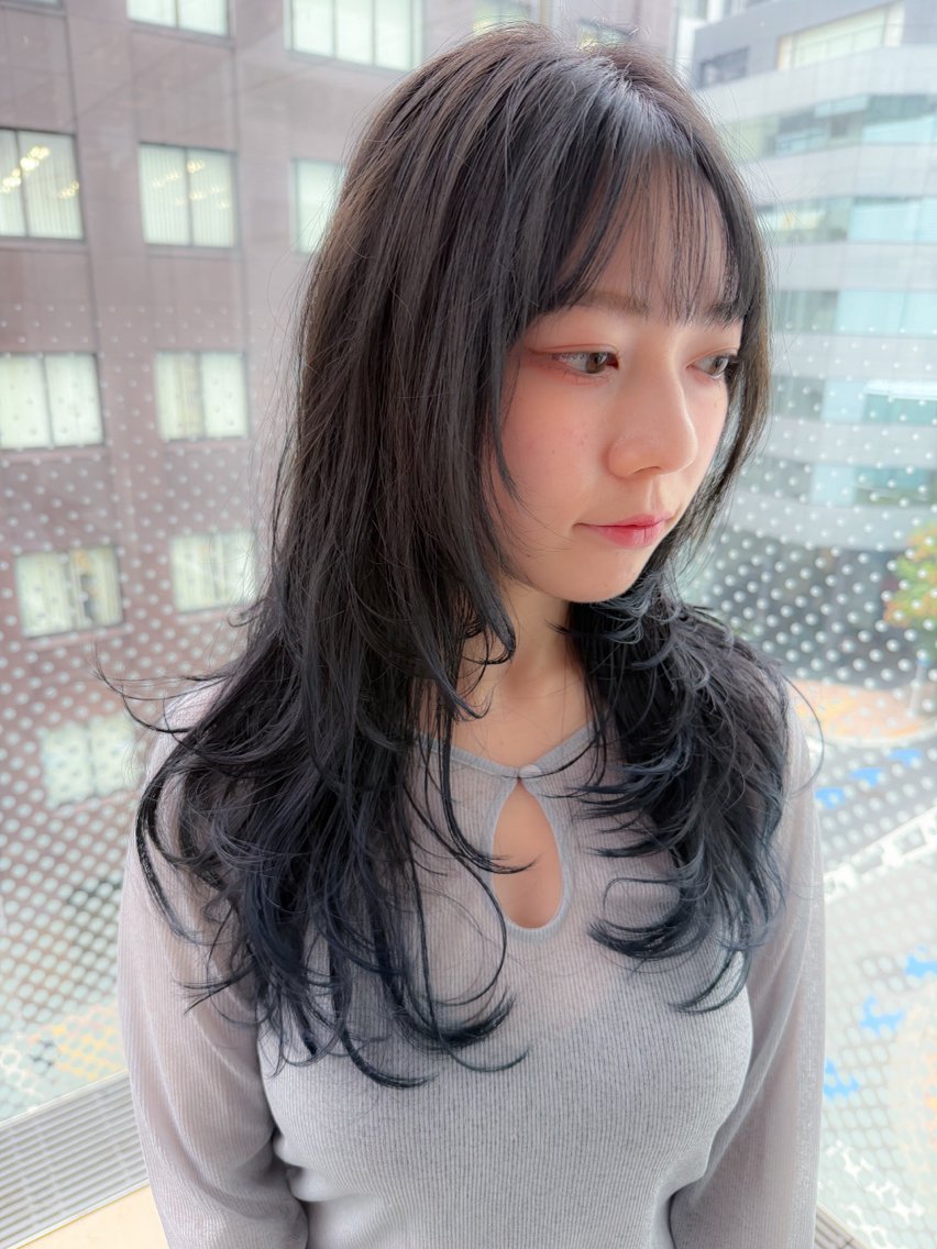 セミロング カラー パーマ ハッシュカット 髪質改善 レイヤーカット カット ヘアカラー トリートメント ヘッドスパ 顔周りレイヤー/ボブ 銀座✨中野まさひろのヘアスタイル